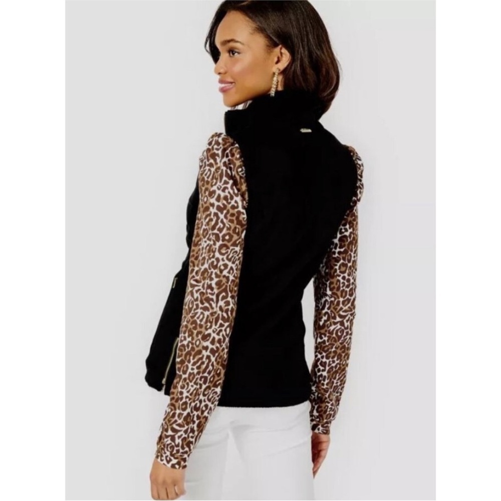 NEW! Lilly Pulitzer Skyden Suede Sherpa Reversible Vest Black SMALL $258 NWOT - Picture 8 of 9